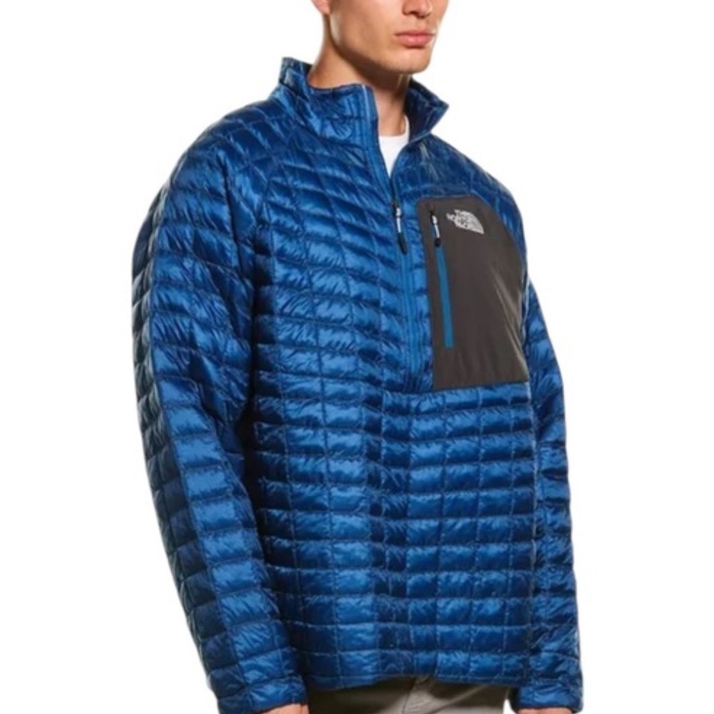 The North Face Men's Thermoball Packable Blue Black Puffer Jacket L